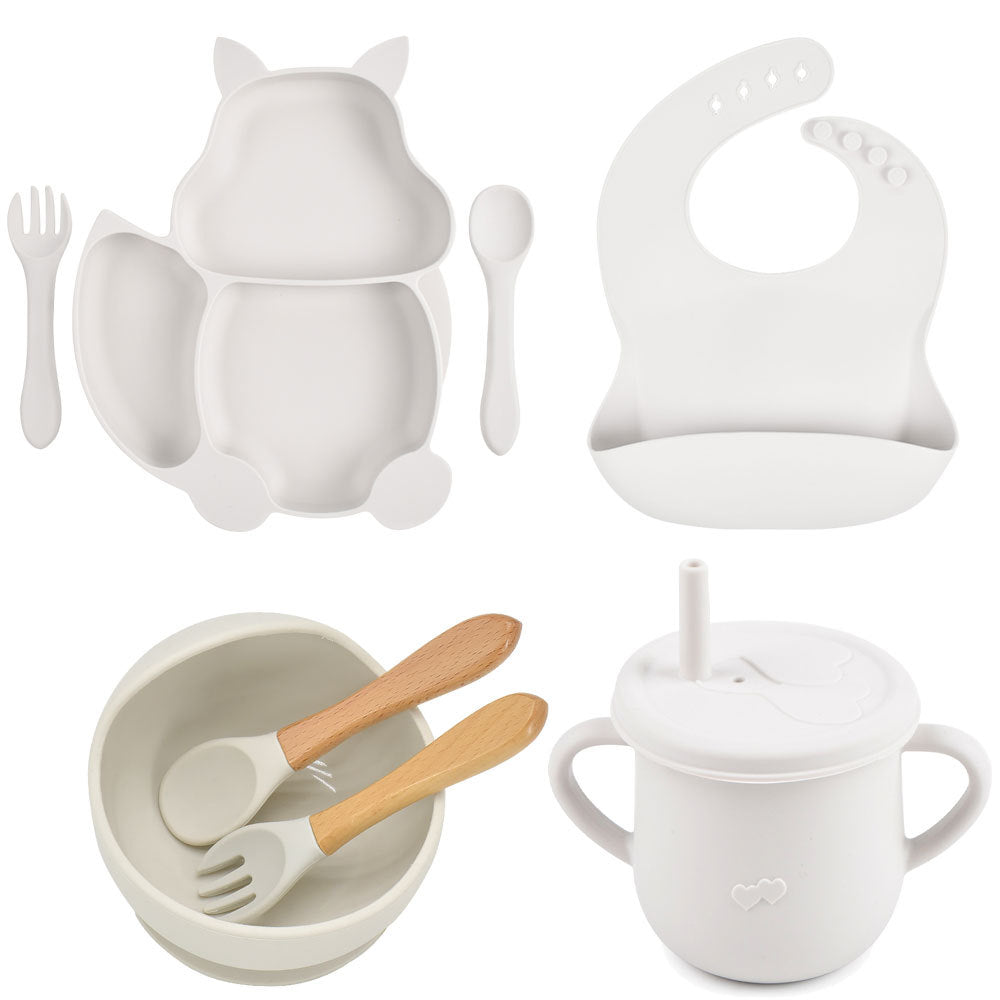 Silicone Children's Tableware Baby Feeding Complementary Food Training Set