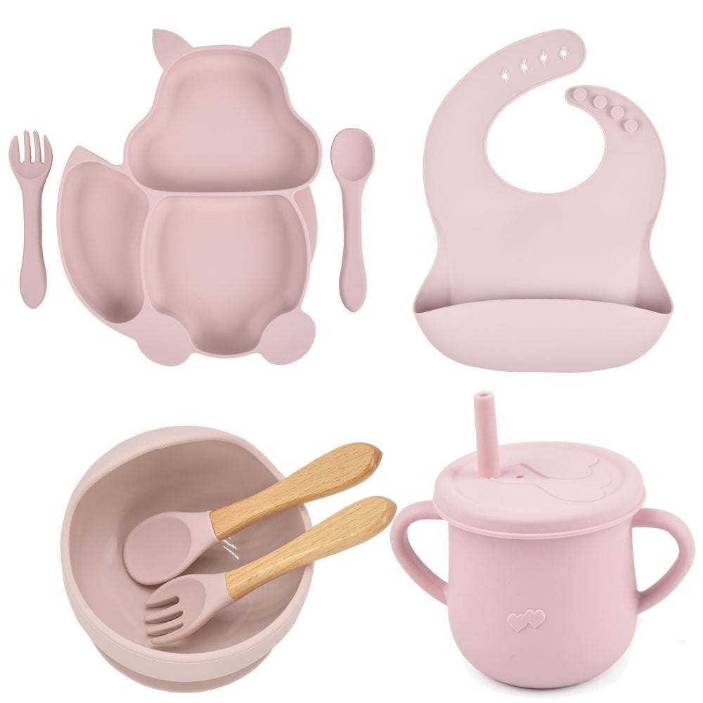 Silicone Children's Tableware Baby Feeding Complementary Food Training Set