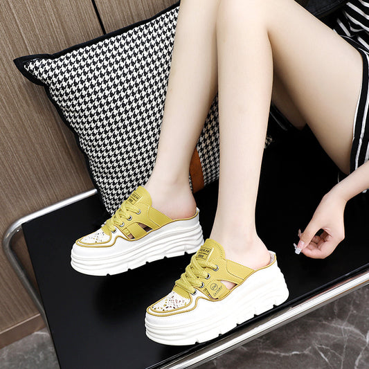 Height Increasing Insole Woven Casual Shoes