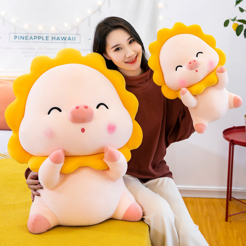 Sun Flower Pig Plush Plush Toys Girls Bed Sleeping Pillow Girls Heart Ragdoll