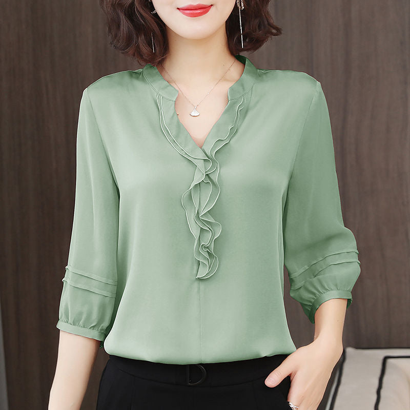 Temperament Silk Fashion Chiffon Shirt