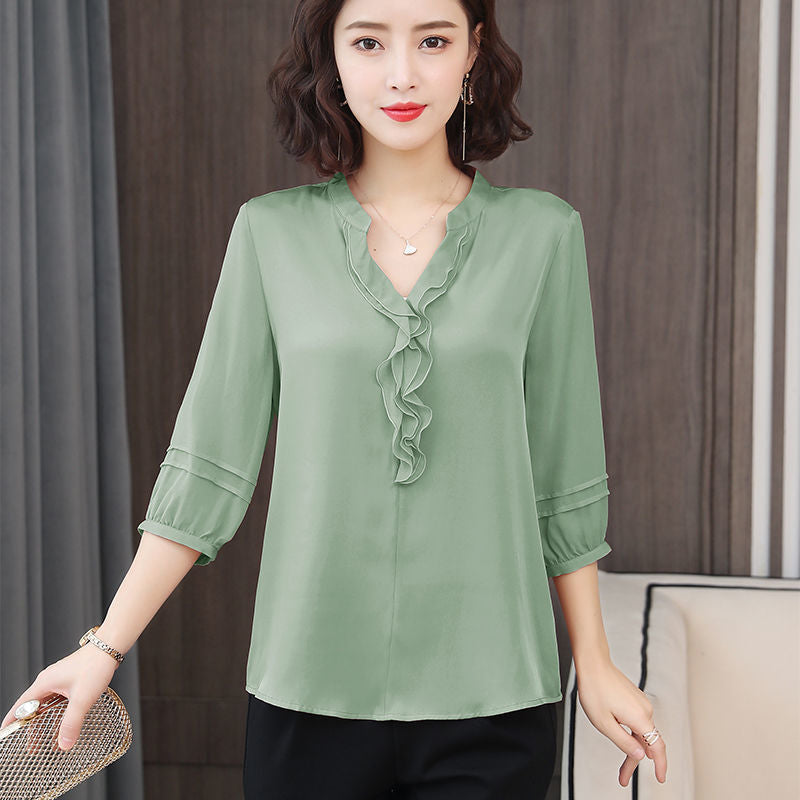 Temperament Silk Fashion Chiffon Shirt