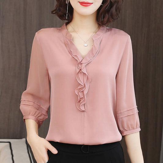 Temperament Silk Fashion Chiffon Shirt