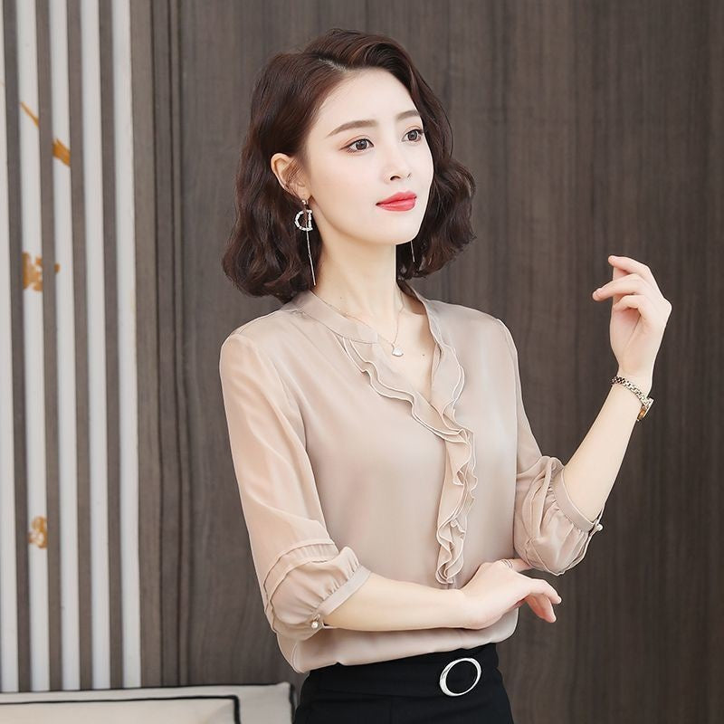 Temperament Silk Fashion Chiffon Shirt