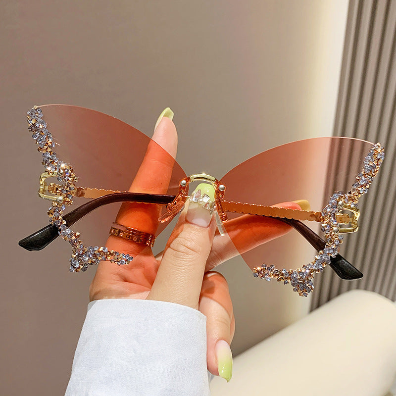 Luxury Diamond Butterfly Sunglasses Women