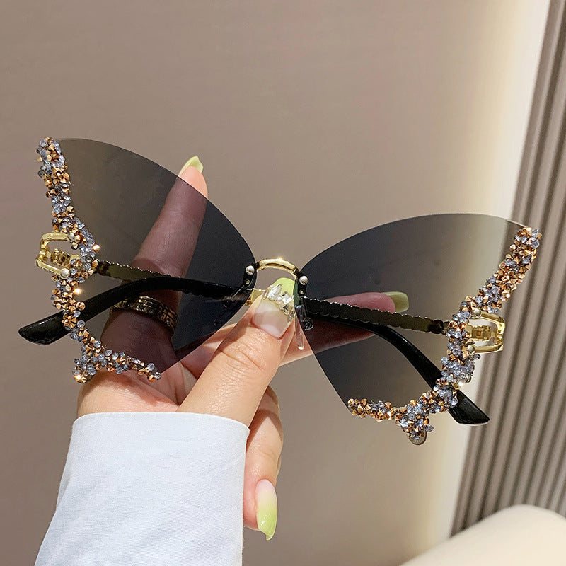 Luxury Diamond Butterfly Sunglasses Women