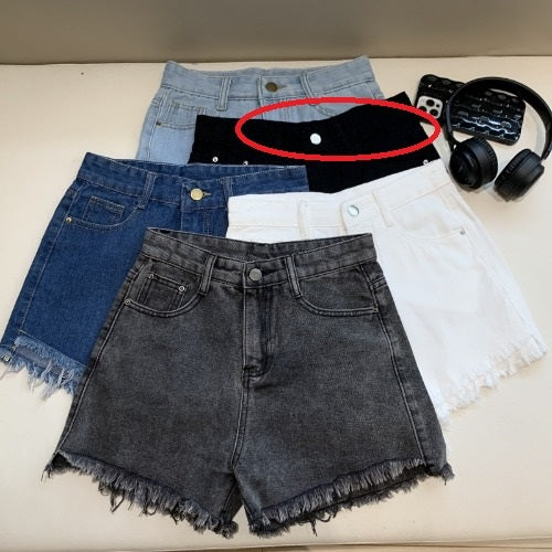 Leg Denim Shorts