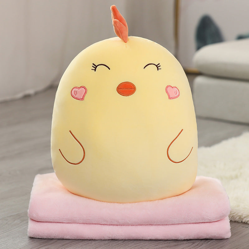 Soft Cute Cartoon Animal Hand Warmer Pillow Blanket Three In One