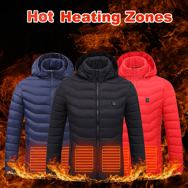 Men Heated Puffer Jacket Electric Heating Coat