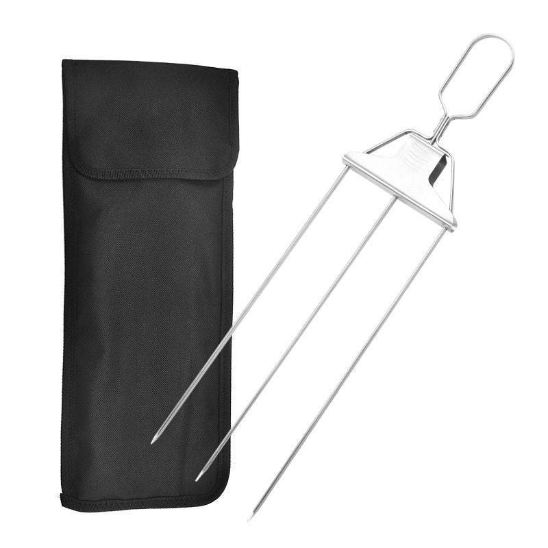 Household Stainless Steel Semi-automatic Barbecue Fork