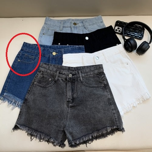 Leg Denim Shorts