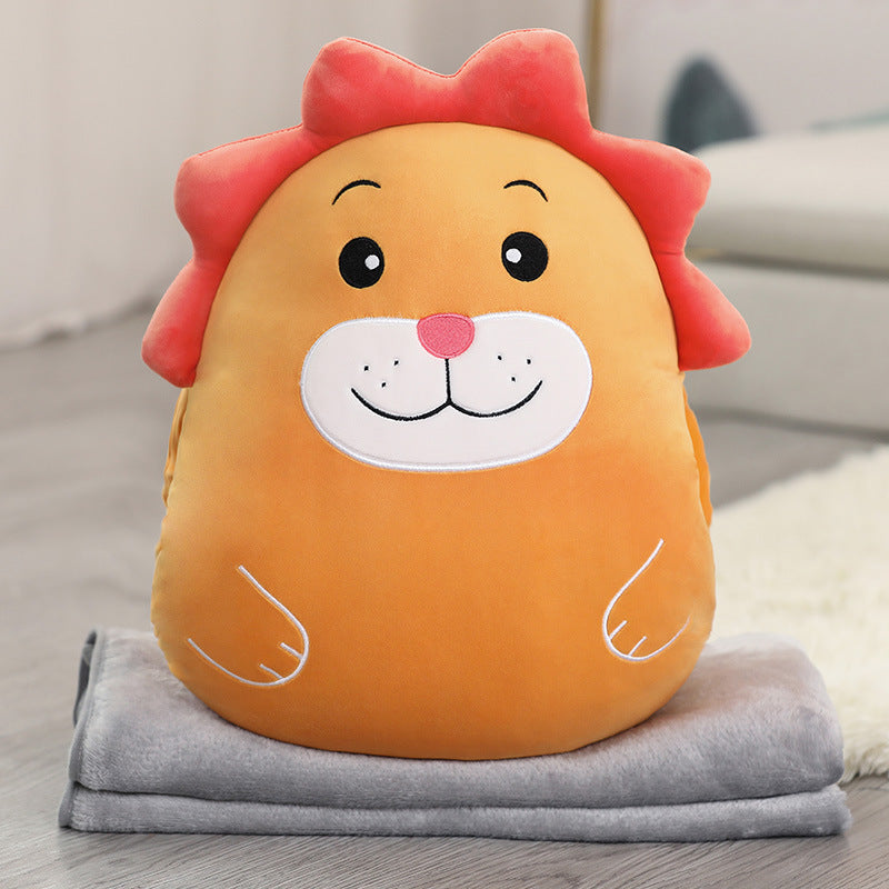 Soft Cute Cartoon Animal Hand Warmer Pillow Blanket Three In One