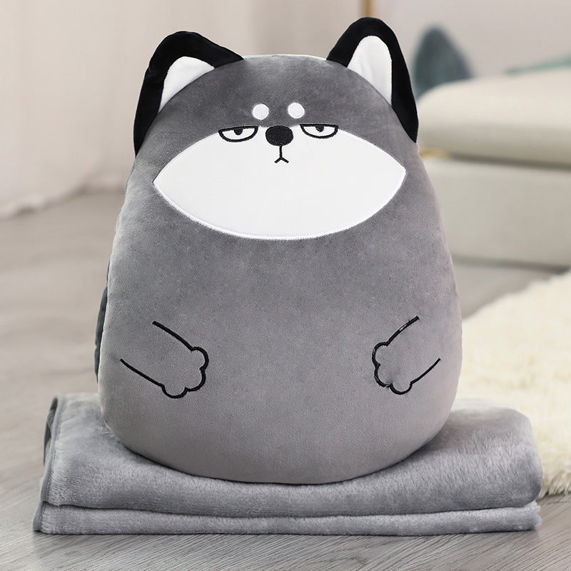 Soft Cute Cartoon Animal Hand Warmer Pillow Blanket Three In One