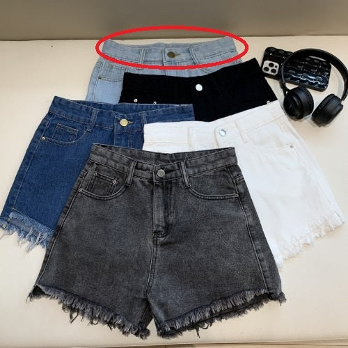 Leg Denim Shorts