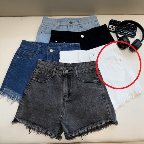 Leg Denim Shorts