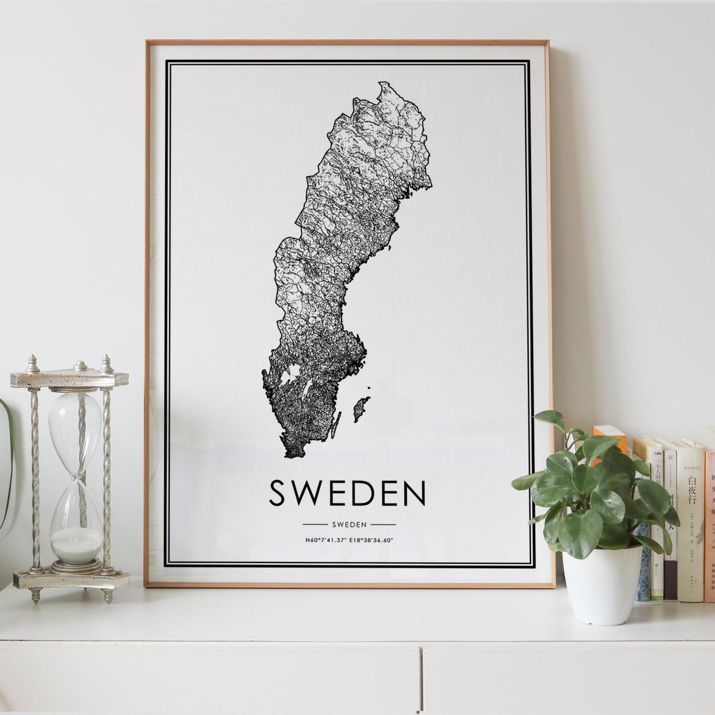 World Map Waterproof Canvas Nordic Painting