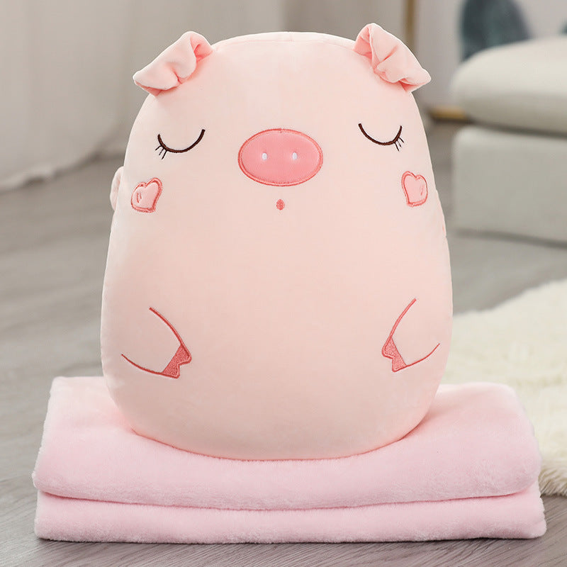 Soft Cute Cartoon Animal Hand Warmer Pillow Blanket Three In One