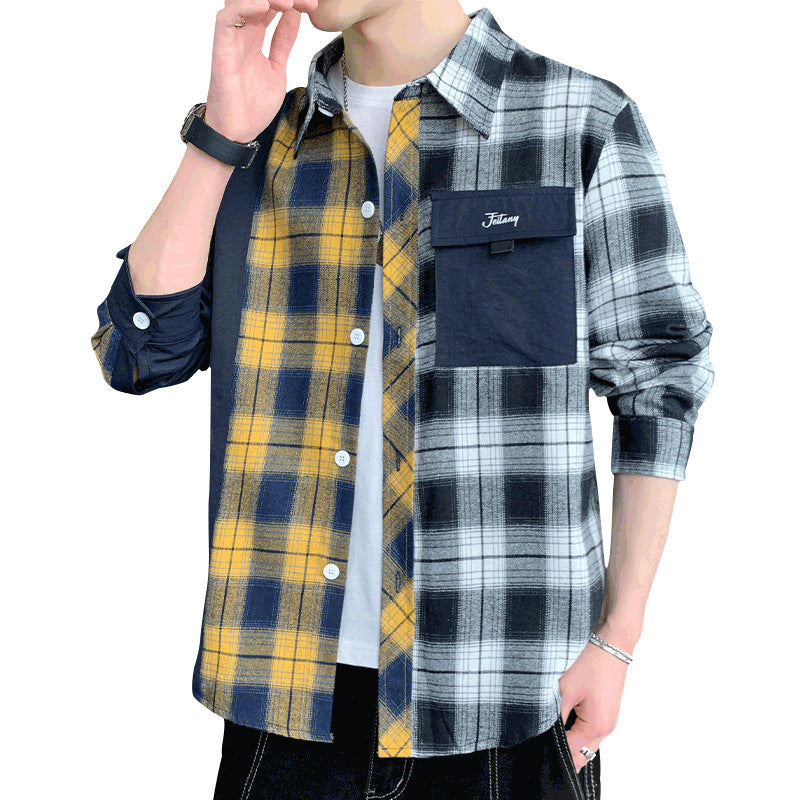 Hong Kong Style Workwear Shirt Men's Long Sleeve Casual