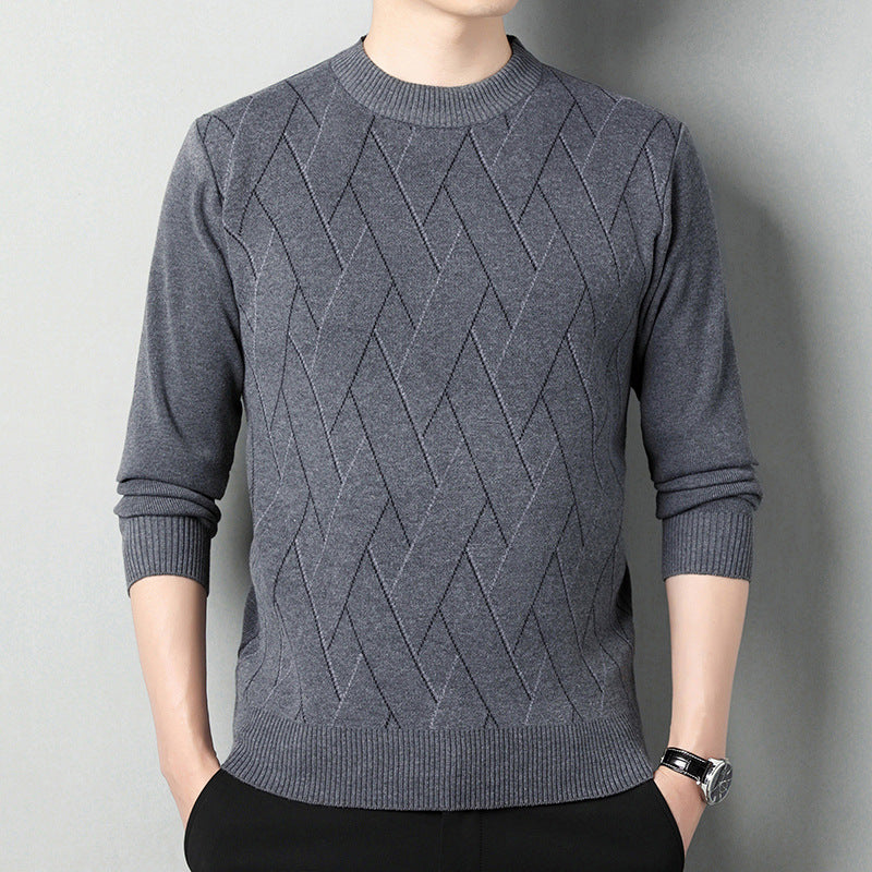 Men's Loose Multicolor Round Neck Warm Sweater