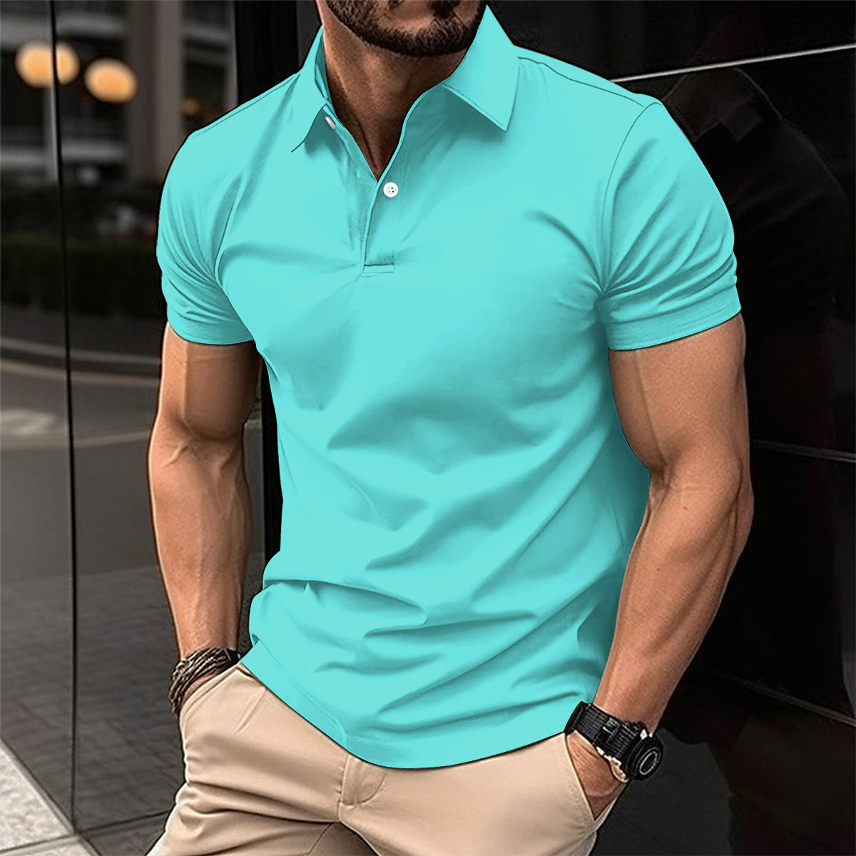 Summer Short Sleeve Polo Shirt Men