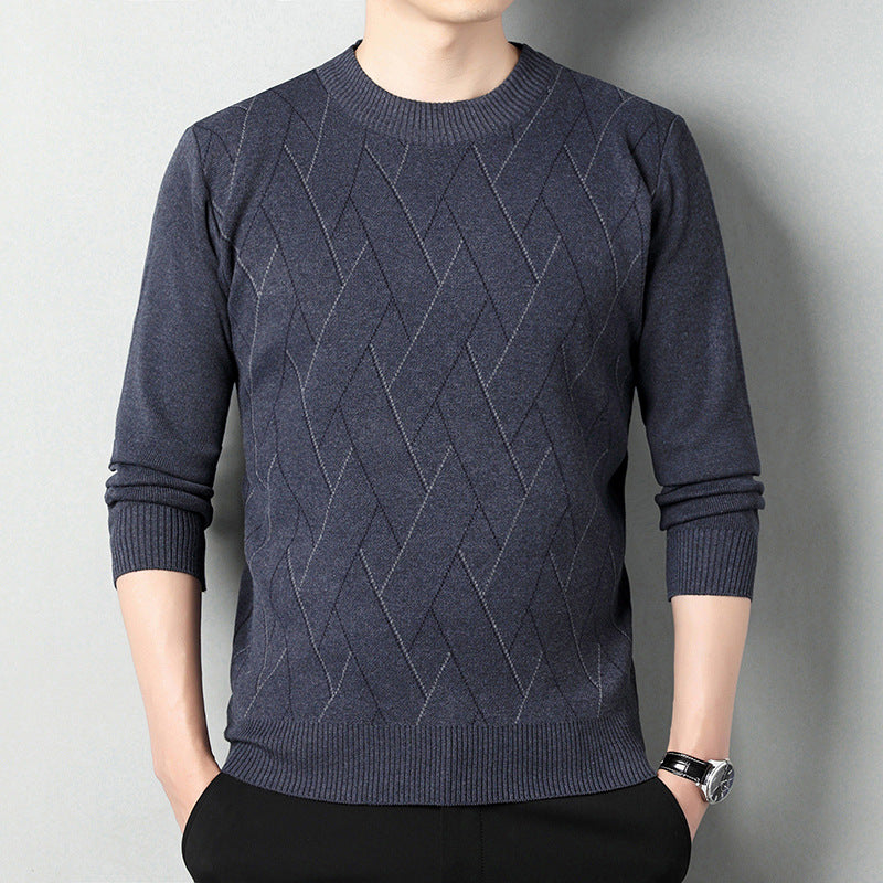 Men's Loose Multicolor Round Neck Warm Sweater