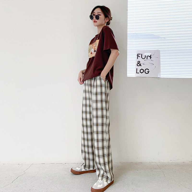 Plaid Pants Women's Spring And Autumn Thin