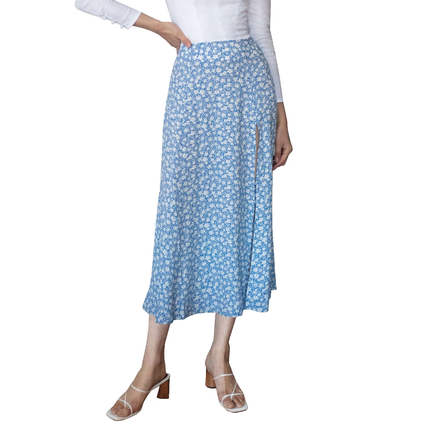 Long Skirt High Waist Slit Hip Skirt