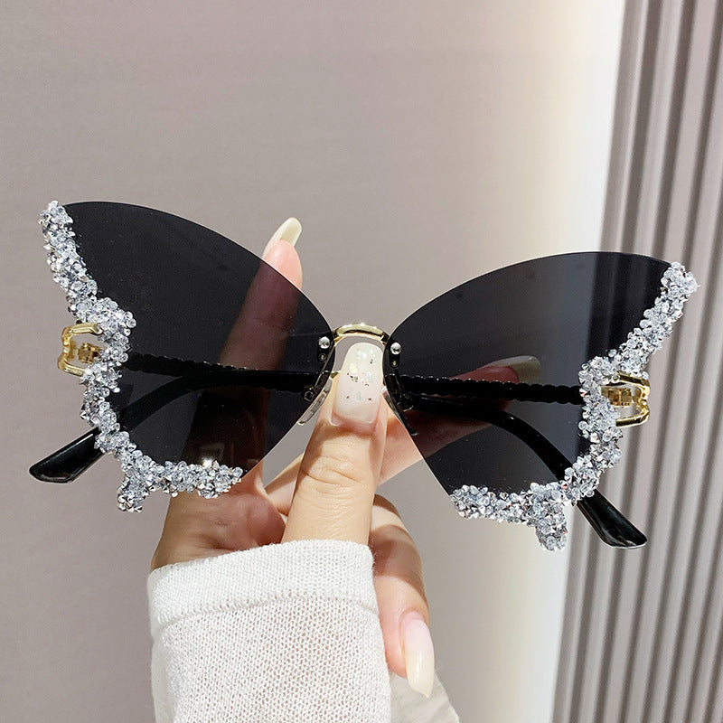 Luxury Diamond Butterfly Sunglasses Women