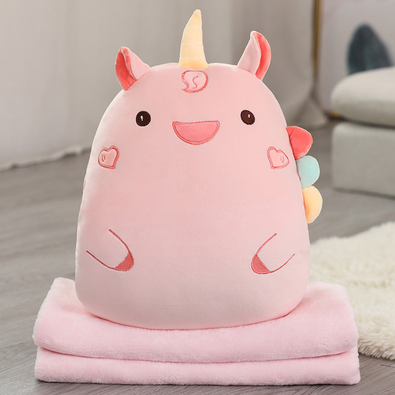 Soft Cute Cartoon Animal Hand Warmer Pillow Blanket Three In One