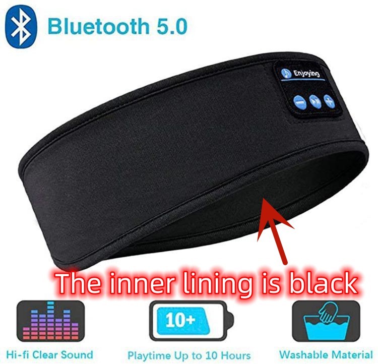 Wireless Bluetooth Sleeping Headphones Headband Thin Soft Elastic Comfortable Music Ear Phones Eye Mask For Side Sleeper Sports