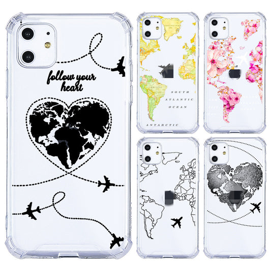 Travel Map Shatterproof Soft Phone Case