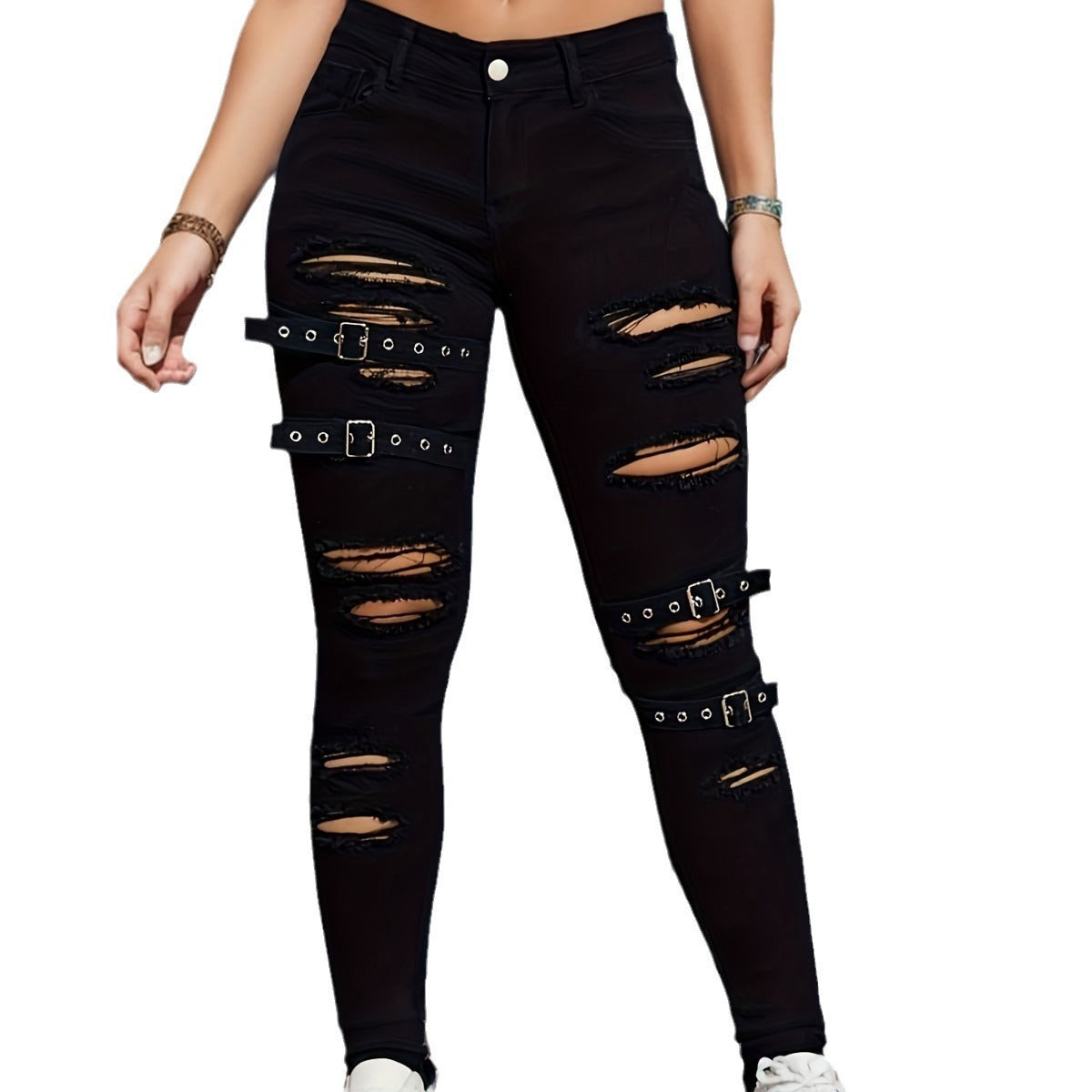 Women's Ripped Denim Trousers