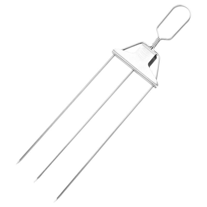 Household Stainless Steel Semi-automatic Barbecue Fork