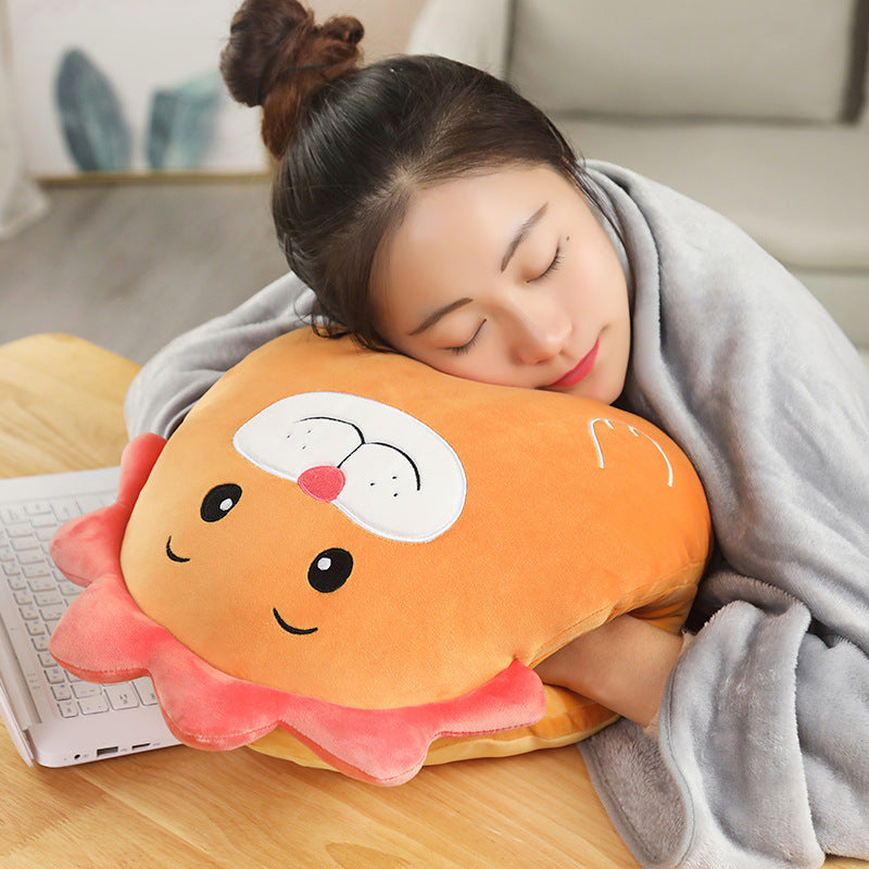 Soft Cute Cartoon Animal Hand Warmer Pillow Blanket Three In One