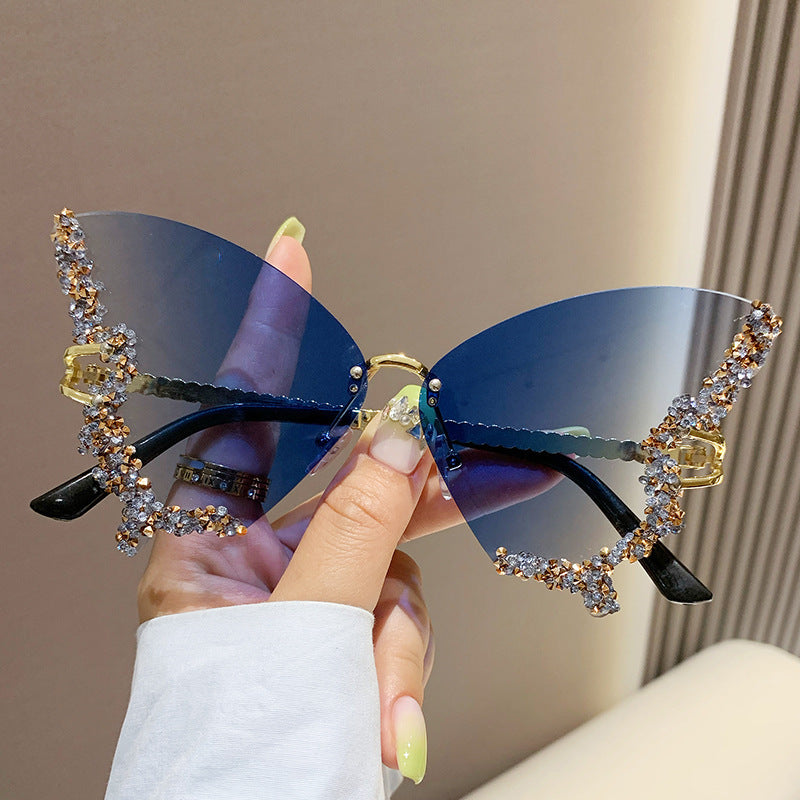 Luxury Diamond Butterfly Sunglasses Women